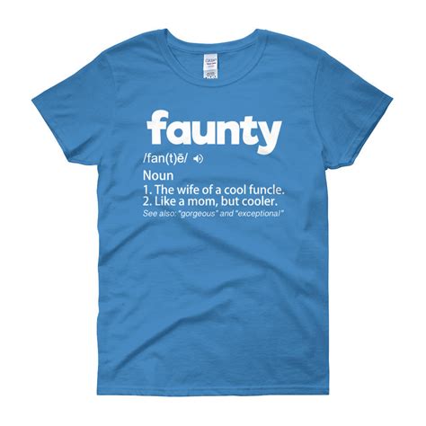 Faunty Definition The Wife Of A Cool Funcle Shirt Aunty Gift Etsy