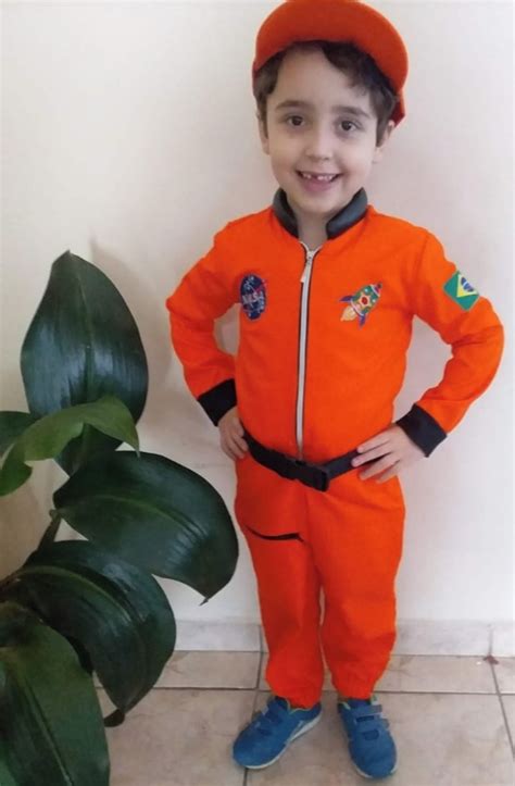 Fantasia Infantil Astronauta Laranja A Anos Elo