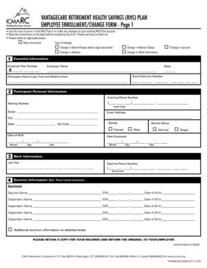 Fillable Online Employee Enrollmentchange Form Page Fax Email Print