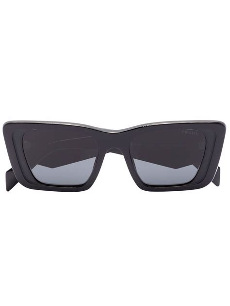 Prada Eyewear Oversized Rectangular Frame Sunglasses Black Farfetch