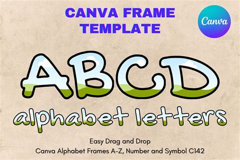 Canva Letters Frame Alphabet Template142 Graphic By Mellow Template · Creative Fabrica