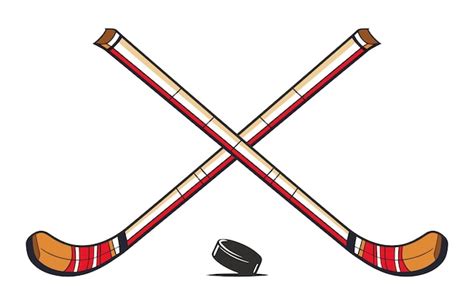 Hockey Stick vector Illustration Ice Hockey puck and stick vector ...