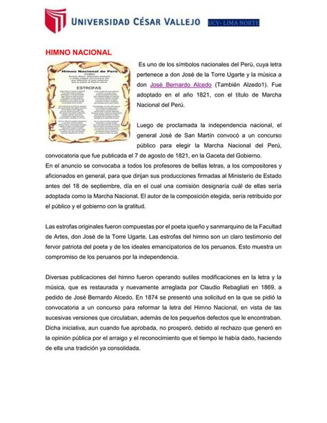 Artículo Sobre Los Símbolos Patrios Del Perú Pdf