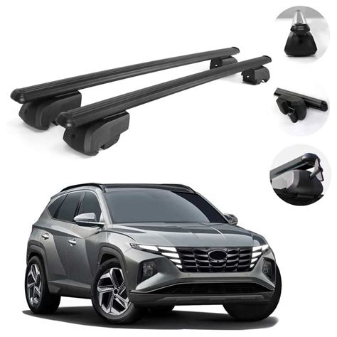 Black Roof Rail Rack Cross Bars Alu Luggage Carrier For Hyundai Tucson