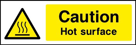 Caution Hot Surface Rectangle Labels Flexi Labels