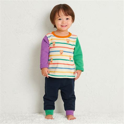 ホットビスケッツ HOT BISCUITS ボーダー柄 ミニ裏毛パイル素材 腹巻き付き長袖パジャマ マルチカラー ファッション通販 MAGASEEK マガシーク