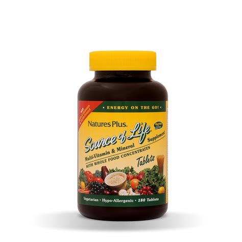 Nature S Plus Source Of Life Multi Vitamin Mineral Supplement With