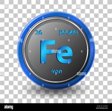 Iron Chemical Element Chemical Symbol With Atomic Number And Atomic