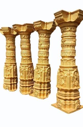 Square Base Golden Frp Wedding Pillars Set Cm X Cm Base At Rs