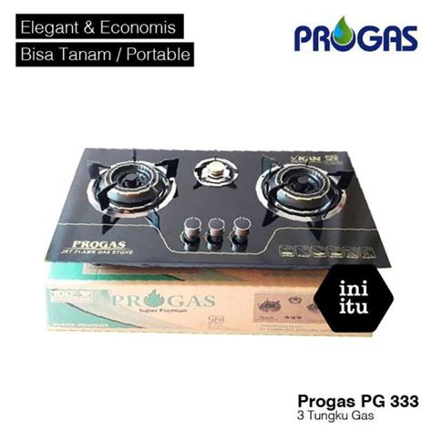 Jual Progas Kompor Gas Kaca Tanam Progas 3 Tungku Full Burner