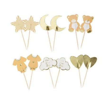 Pics mon doux bébé nude et or x12 Planète Gateau