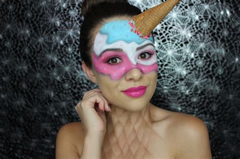 Melting Ice Cream Cone Girl Halloween Makeup Tutorial 🍦 Halloween Makeup Tutorial Girl