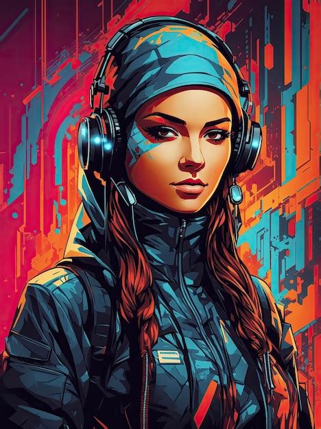 Premium AI Image Cyberpunk Hacker Vector Illustration