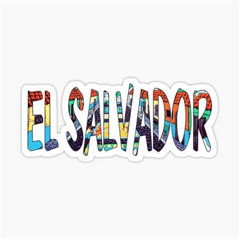 Colorful El Salvador Sticker For Sale By Salvatienda Redbubble