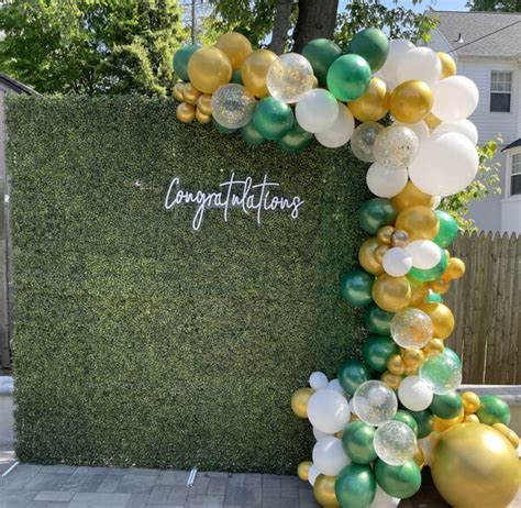 Green Grass Wall Backdrop With Balloons The Brat Shack Party Store