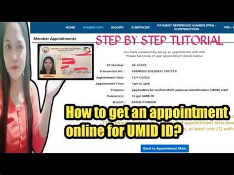 How To Get An Appointment Online For Sss Umid Id Update Youtube