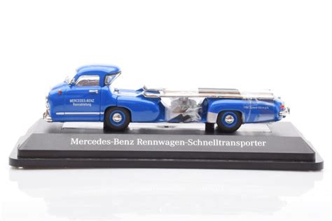 Mercedes Rennwagen Transporter Blue Wonder Minichamps 1 43