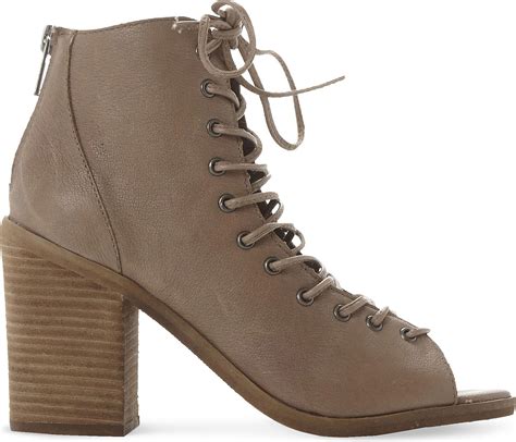 Lyst Steve Madden Tempting Peep Toe Ankle Boots In Brown