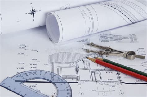 The House Construction Plan Stock Photo - Image of drawing, designer ...