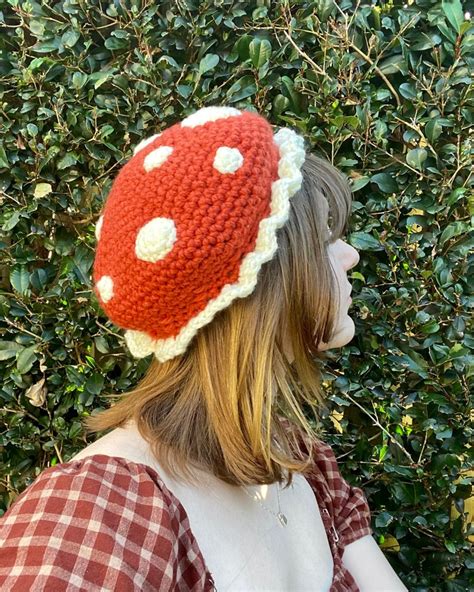 Crochet Mushroom Bonnet Cottagecore Fairycore Hat Etsy