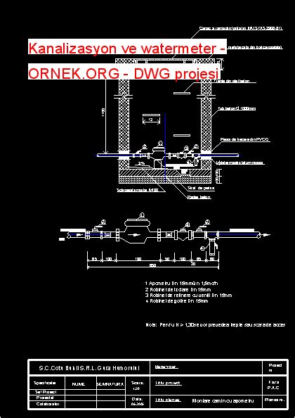 Kanalizasyon Ve Watermeter Dwg Projesi Autocad Projeler