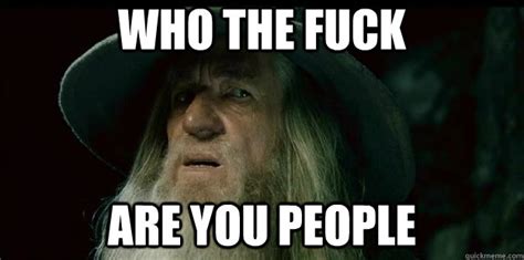 Who The Fuck Are You People I Have No Memory Gandalf Quickmeme