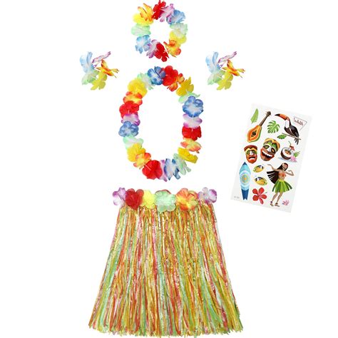 Buy 5pcs Hawaiian Grass Hula Skirt For Girls Luau Party Skirts Hawaiian Garland Costume For