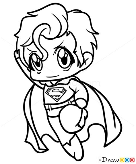 How to Draw Superman, Chibi | Superman coloring pages, Superhero ...