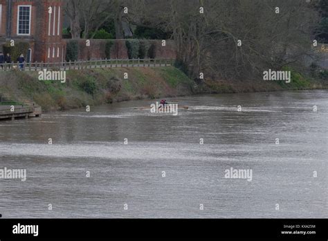 Skiffer Rowers River Thames Stock Photo Alamy