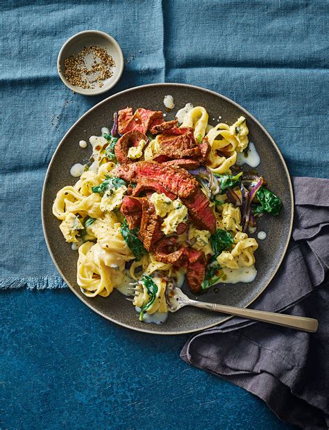 Balsamic steak and blue cheese pasta recipe | Sainsbury`s Magazine
