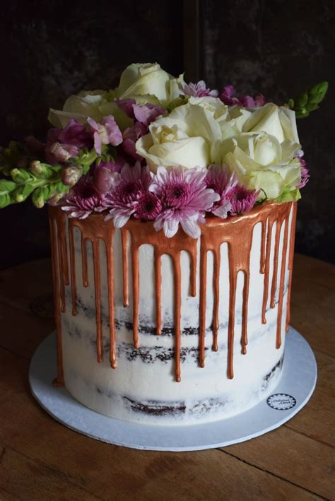 Naked Cake With Fresh Flowers Fresh Flower Cake Moist Chocolate Cake