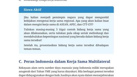 Kunci Jawaban PPKN Kelas 9 Halaman 60 Tentang Peranan Indonesia Dalam