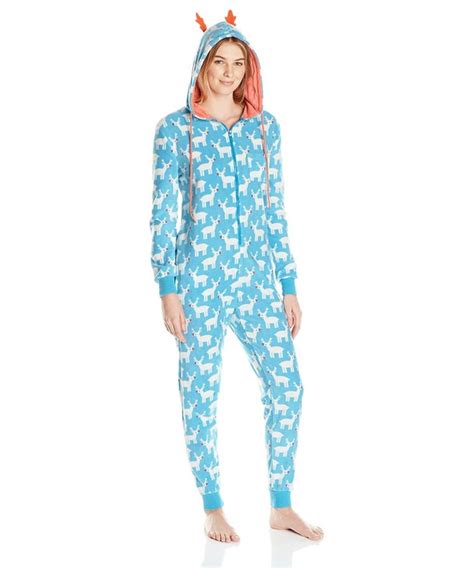 Women's Micro Fleece Polka Dot One Piece Pajama - Blue/White - CM12MAWAPRA