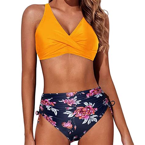 SZXZYGS Swimsuits For Women 2024 Bikini Women High Waisted Bikini Front