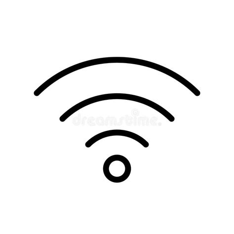 ícone Wifi Linha Fina Wifi De Sinal Preto Isolada Em Fundo Branco