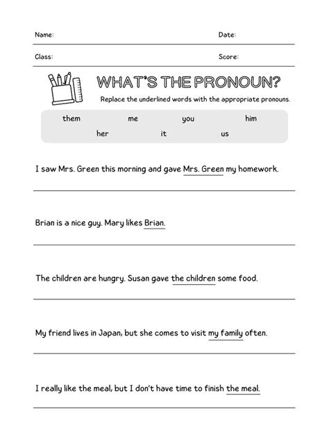 Object Pronouns Printable Worksheets | PDF