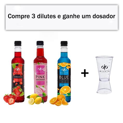 Kit Xarope Dilute Morango Pink Lemonade Curaçau Dosador Shopee