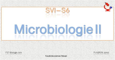 Cours Microbiologie II SVI 6 Biologie Maroc