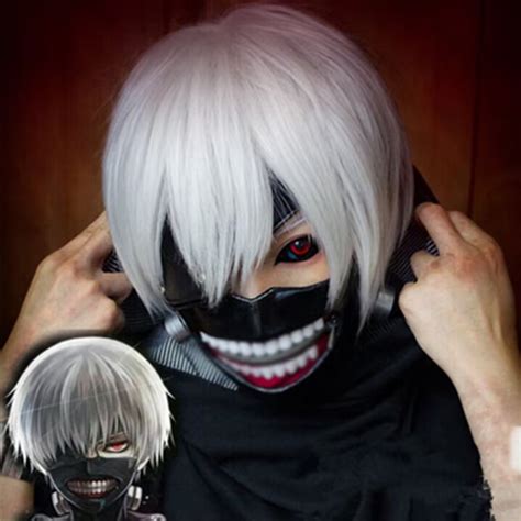 Anime Cos Wig Tokyo Ghoul Ghoul Kaneki Ken White Halloween Cosplay Wig