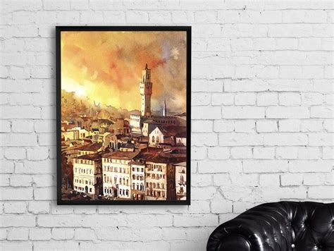 Florence Italy Fine Art Print Italy Watercolor Florence Art | Etsy