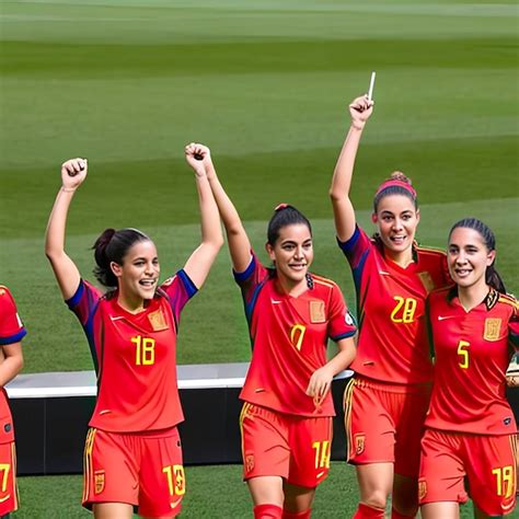 Premium AI Image | Victory for the Spanish women's national football team