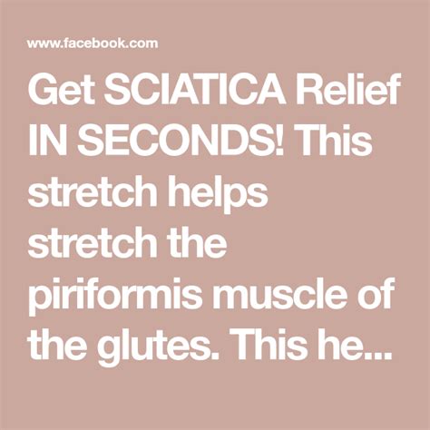 Instant Sciatica Relief Stretch For Piriformis Muscle