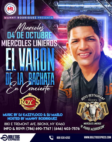 El Varon De La Bachata Tickets Boletosexpress