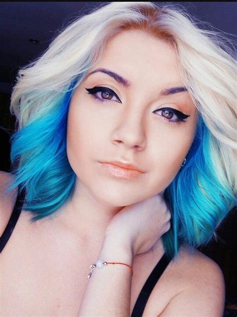 Blonde With Blue Underneath Want Blue Ombre Hair Turquoise Hair