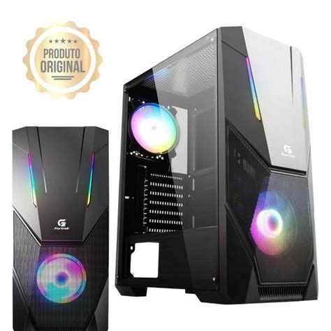 Gabinete Gamer Mid Tower Black Hawk Rgb Fortrek Gabinete Gamer