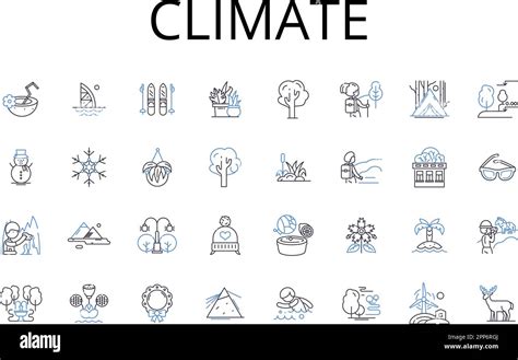 Climate Line Icons Collection Environment Atmosphere Weather