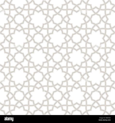 Geometric Floral Light Grey Background Arabic Pattern Vector