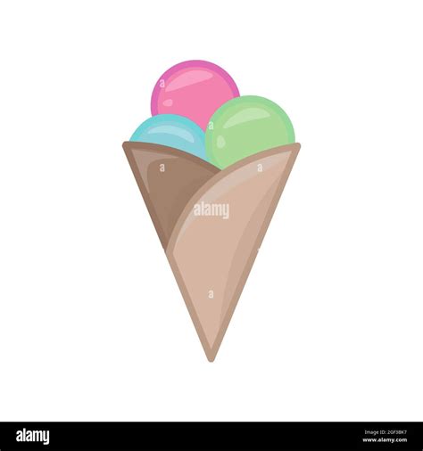 Ice Cream Icon Flat Pictogram For Web Line Stroke Simple Symbol