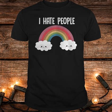 Rainbow i hate people Shirt - Premium Tee Shirt