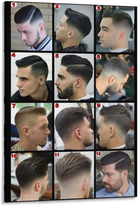 Modern Barber Shop Salon Hair Cut for Men Chart Poster Laminated Men's Hairstyles Barber Poster ...